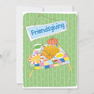 Friendsgiving Thanksgiving Fun Whimsical Feast Invitation