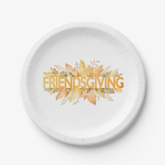 Friendsgiving Thanksgiving Paper Plates (Front)