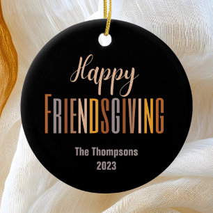 Friendsgiving Thanksgiving Party Favor Custom Ceramic Ornament