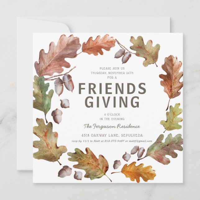Friendsgiving Thanksgiving Party Invitation (Front)