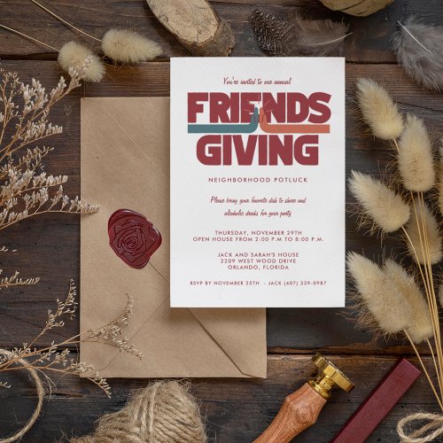 Friendsgiving Thanksgiving Potluck Invitation