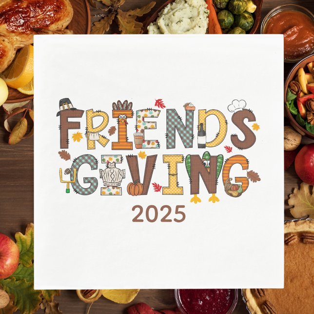 Friendsgiving Thanksgiving Themed Year Napkins (Creator Uploaded)