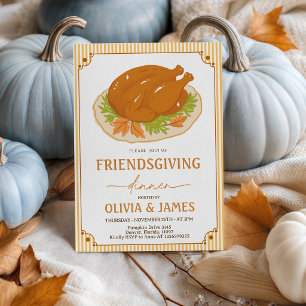 Friendsgiving Turkey Vintage Frame Invitation