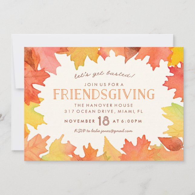 Friendsgiving Watercolor Invitation (Front)