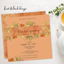 Friendsgiving Watercolor Rustic Fall Leaves
