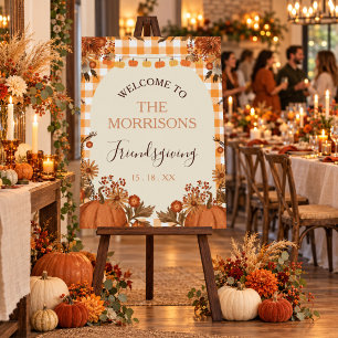 Friendsgiving Welcome Sign Fall Pumpkin Decor