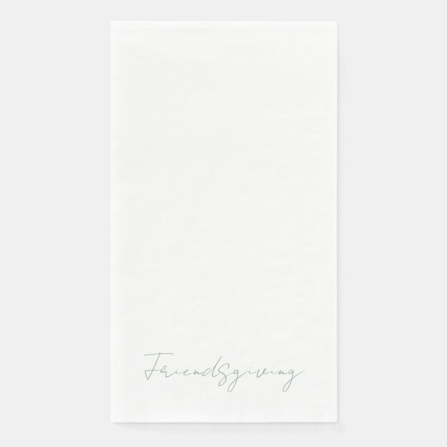 Friendsgiving White Sage Text Paper Guest Towels (Front)