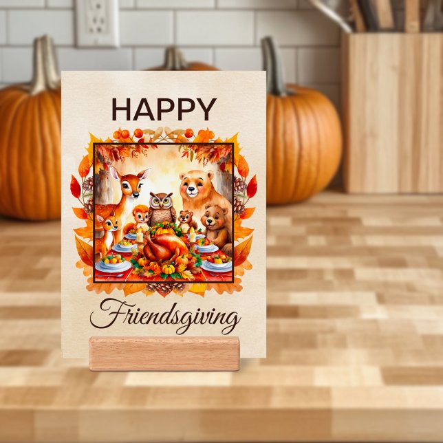 Friendsgiving Woodland Animals Autumn Leaves Holder (Creator Uploaded)