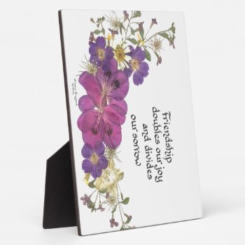 Friendship And Flowers Plaque by SimoneSheppardDesign at Zazzle