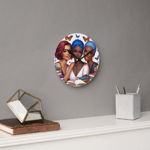 Friendship and Words Round Clock