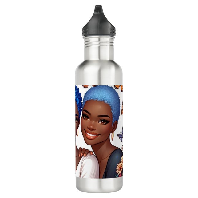 Friendship and Words Stainless Steel Water Bottle (Right)
