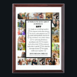Friendship Appreciation | BFF 22 Photo Collage Award Plaque<br><div class="desc">Celebrate your unbreakable bond with your best friend using this fun and empowering 22-photo collage! Highlight "10 Things We Love About Ourselves" with cherished photos and meaningful captions that showcase your friendship and shared memories. Perfect for gifts,  keepsakes,  or just celebrating your unique connection!</div>
