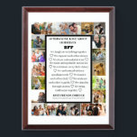Friendship Appreciation | BFF 22 Photo Collage Award Plaque<br><div class="desc">Celebrate your unbreakable bond with your best friend using this fun and empowering 22-photo collage! Highlight "10 Things We Love About Ourselves" with cherished photos and meaningful captions that showcase your friendship and shared memories. Perfect for gifts,  keepsakes,  or just celebrating your unique connection!</div>