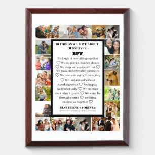 Friendship Appreciation   BFF 22 Photo Collage Award Plaque