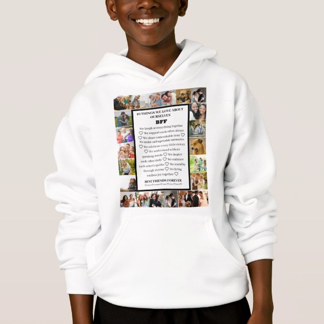 Friendship Appreciation | BFF 22 Photo Collage Hoodie (Front)