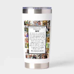 Friendship Appreciation BFF 22 Photo Collage Insulated Tumbler