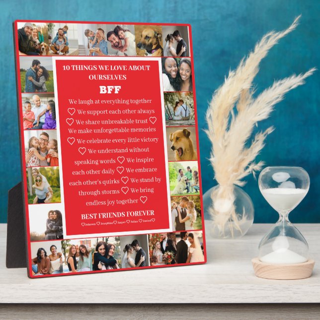 Friendship Appreciation | BFF 22 Photo Collage Plaque (Side)