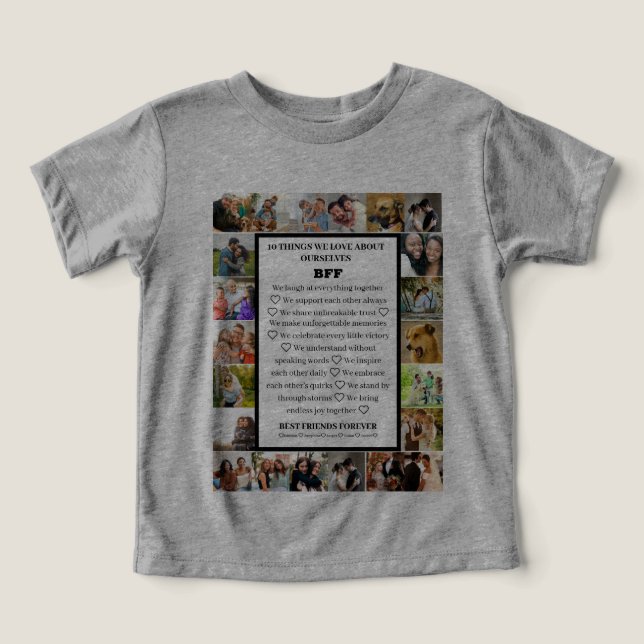 Friendship Appreciation | BFF 22 Photo Collage Toddler T-shirt (Design Front)