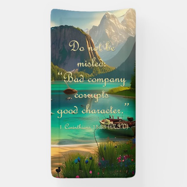 Friendship Banner - 1 Corinthians 15:33 NIV (Vertical)