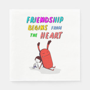 Friendship Begins From Heart July Demon 30 Friends Napkins