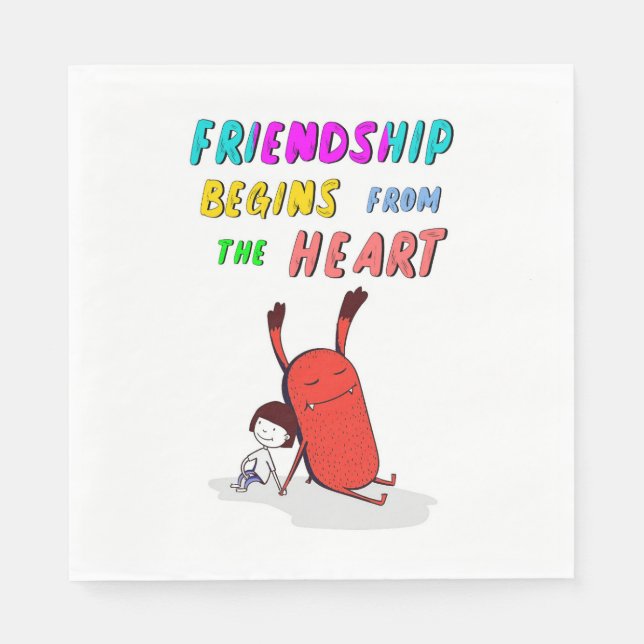 Friendship Begins From Heart July Demon 30 Friends Napkins (Front)