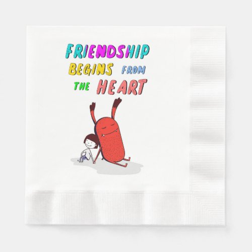 Friendship Begins From Heart July Demon 30 Friends Napkins