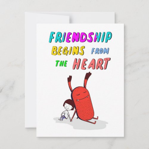 Friendship Begins From Heart July Demon 30 Friends Note Card
