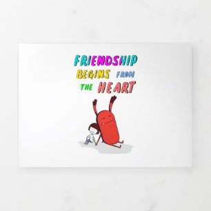 Friendship Begins From Heart July Demon 30 Friends Tri-Fold Card