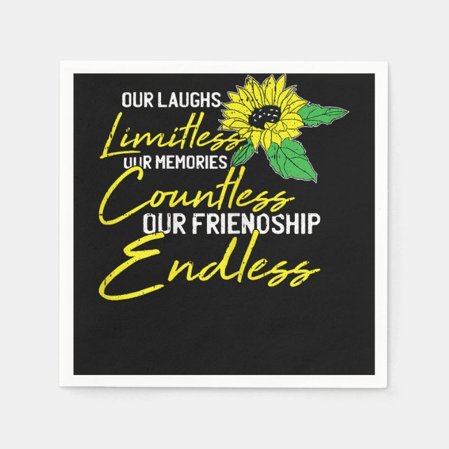Friendship Best-Friend Cute Sunflower Bestie BFF M Napkins (Front)