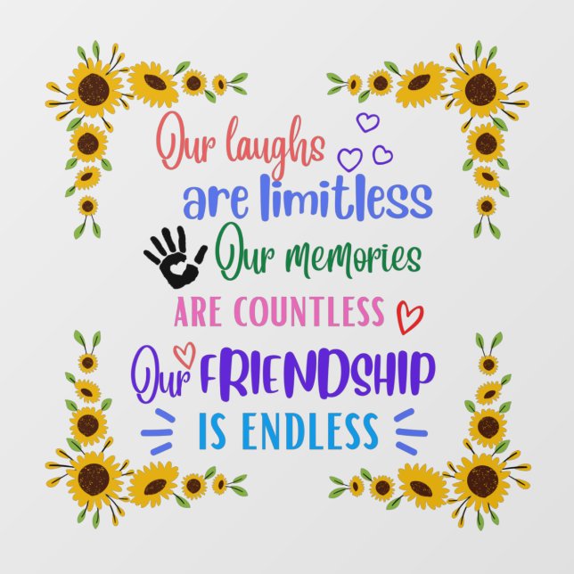 Friendship, Best friend, Forever friends, BFF Wall Decal (Front)