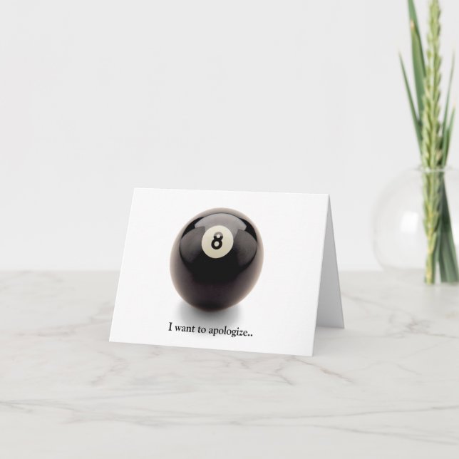 Friendship bff apologize apology behind the 8 ball card (Front)