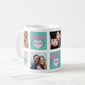 Friendship BFF Photo Collage Heart Coffee Mug (Front Left)