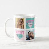 Friendship BFF Photo Collage Heart Coffee Mug (Left)