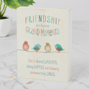 Friendship Birds Shared Laughter and Support Wooden Box Sign