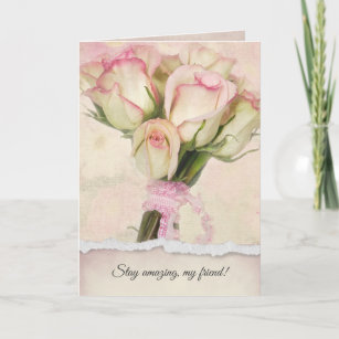 Friendship Birthday Rose Bouquet Card