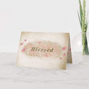 friendship blessed-floral texture letterpress thank you card