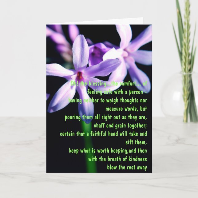 Friendship Blessing Poem Card (Front)
