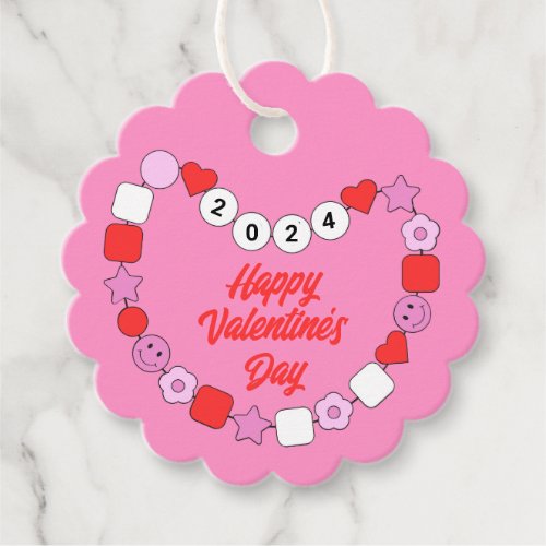Friendship Bracelet Bejeweled Valentines Day Favor Tags