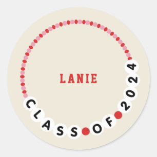 Friendship Bracelet Class of 2024 Graduation Classic Round Sticker