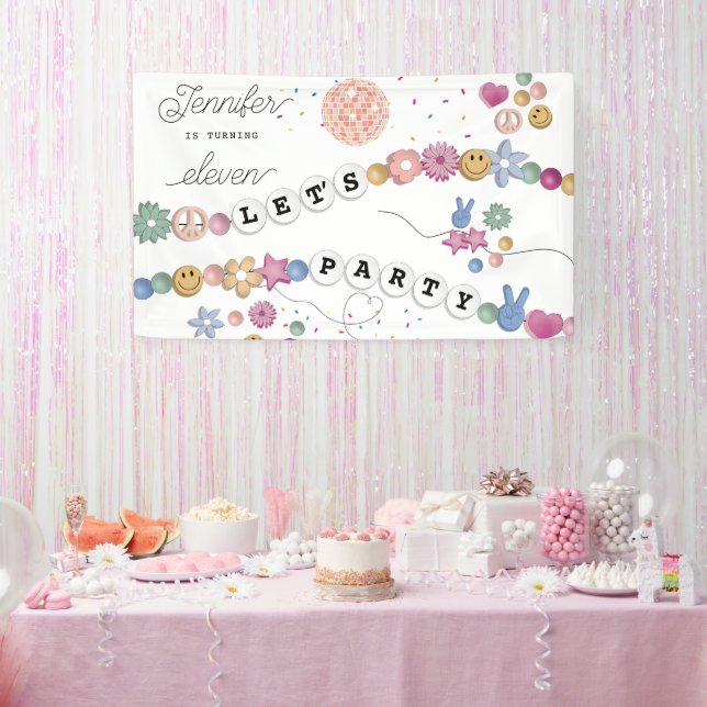 Friendship Bracelet Girl Jewelry Birthday Party Banner (Party)