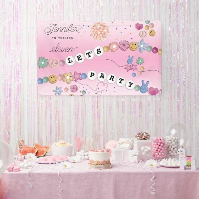 Friendship Bracelet Girl Jewelry Birthday Party Banner (Party)