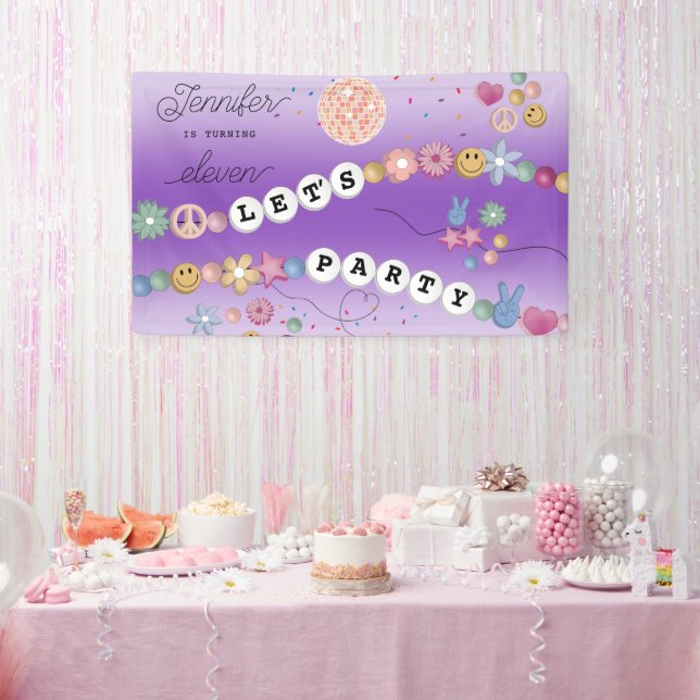 Friendship Bracelet Girl Jewelry Birthday Party Banner (Party)