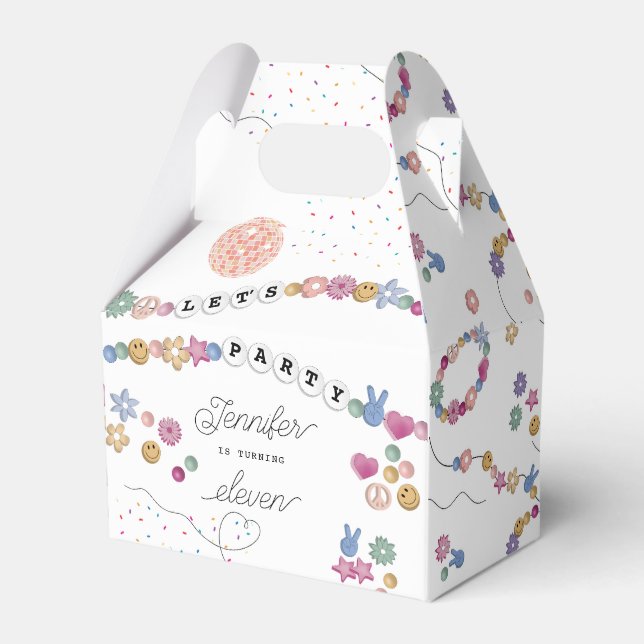 Friendship Bracelet Girl Jewelry Birthday Party Favor Boxes (Front Side)