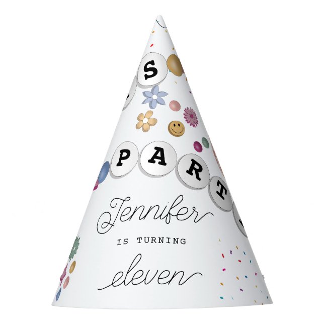 Friendship Bracelet Girl Jewelry Birthday Party Hat (Front)
