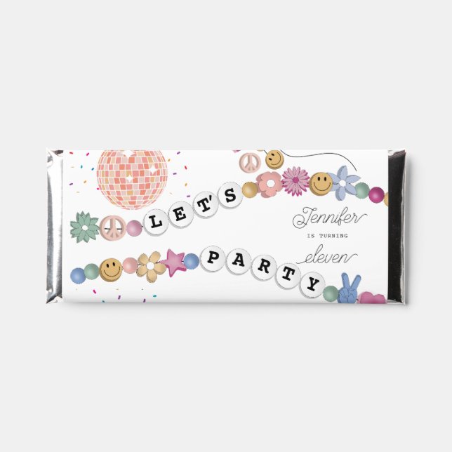 Friendship Bracelet Girl Jewelry Birthday Party Hershey Bar Favors (Front)