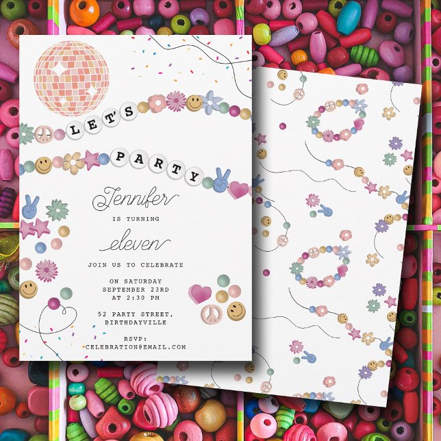 Friendship Bracelet Girl Jewelry Birthday Party Invitation (Friendship Bracelet Girl Jewelry Birthday Party Invitation)