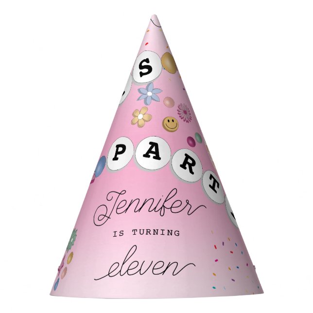 Friendship Bracelet Girl Jewelry Birthday Party Party Hat (Front)