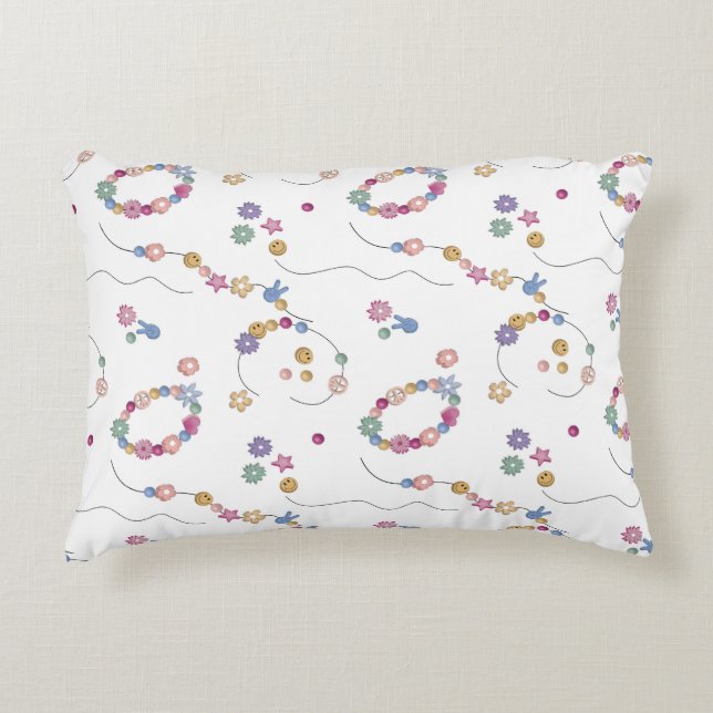 Friendship Bracelet Girl Jewelry Pattern Accent Pillow (Front)