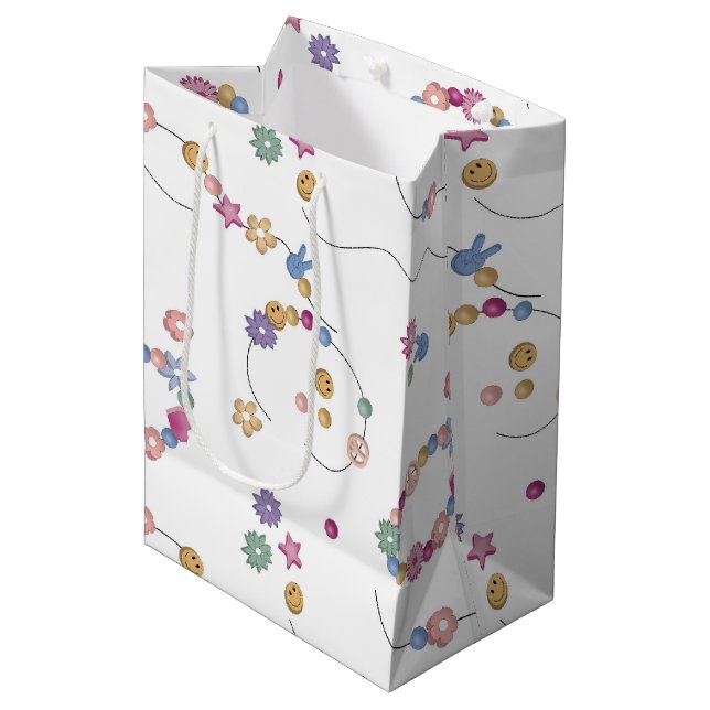 Friendship Bracelet Girl Jewelry Pattern Medium Gift Bag (Front Angled)