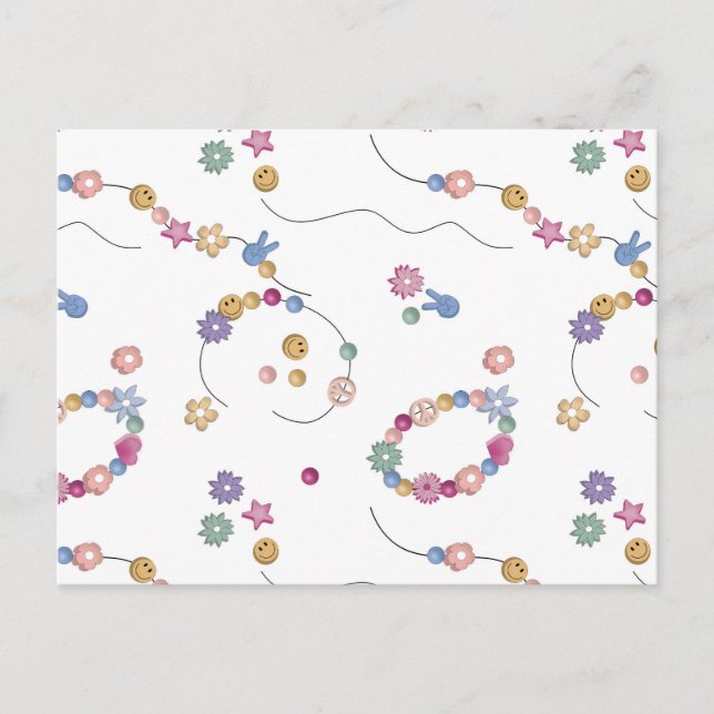 Friendship Bracelet Girl Jewelry Pattern Postcard (Front)